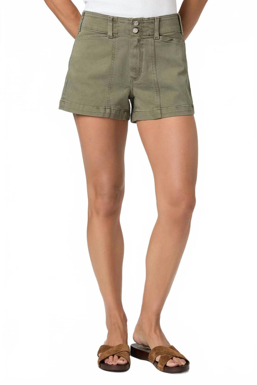NEW PAIGE olivia high waist shorts in vintage ivy green